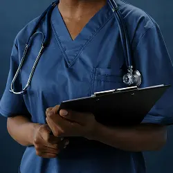 Lekarka trzymająca wyniki badań